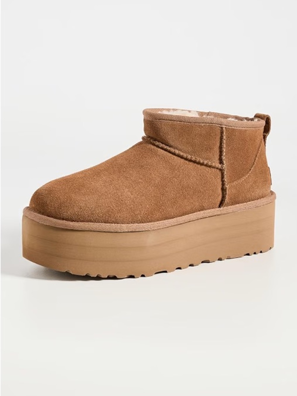 UGG - Classic Ultra Mini Platform Suede Ankle Boots in Chestnut Brown, Size 8